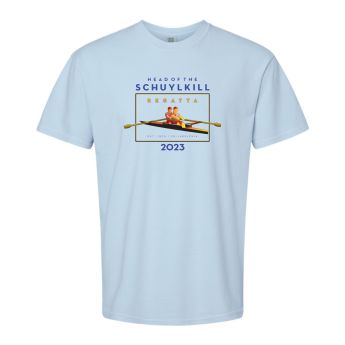 Head of the Schuylkill 2023 Event Logo Pigment Dyed Soft Short Sleeve T-shirt-Light Blue-XL