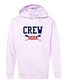 CREW USA Primary Logo Soft Dyed Embroidered Hooded Sweatshirt Lavender 