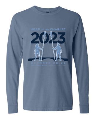 Head of the Charles 2023 Heroic Rowers Long Sleeve T-shirt-S-Navy