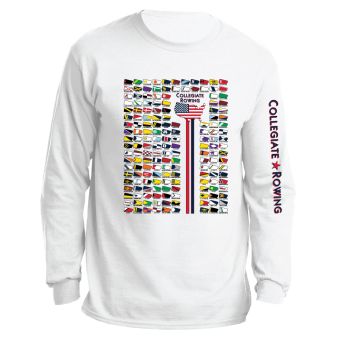 CREW Apparel Collegiate Rowing Blades Long Sleeve T-Shirt Front View
