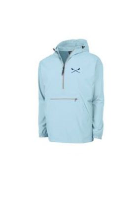 CREW USA Crossed Oars Pack-N-Go Rain Jacket Light Blue 