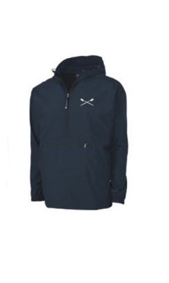 CREW USA Crossed Oars Pack-N-Go Rain Jacket Navy